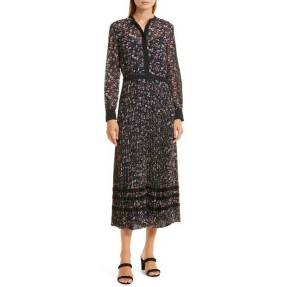 Club Monaco Black Floral Maxi Dress